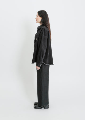 ENNIS DENIM OVERSHIRT / BLACK