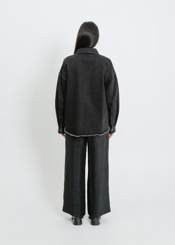 ENNIS DENIM OVERSHIRT / BLACK