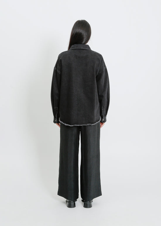 ENNIS DENIM OVERSHIRT / BLACK