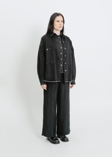 ENNIS DENIM OVERSHIRT / BLACK