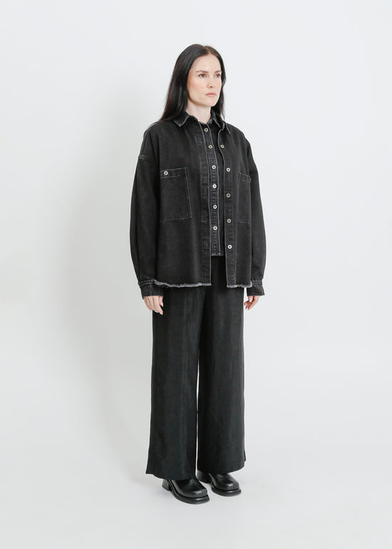 ENNIS DENIM OVERSHIRT / BLACK