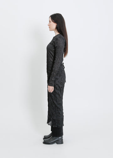 ROONEY PLEAT DRESS / BLACK