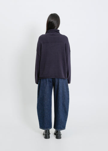 RAVENNA KNIT SWEAT / NAVY