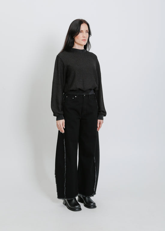 MONIQUE PLEAT SWEAT / BLACK
