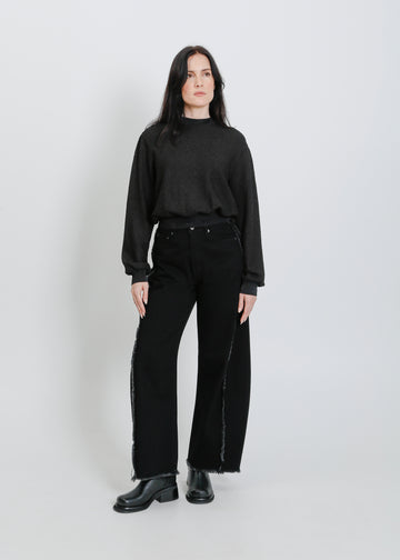 MONIQUE PLEAT SWEAT / BLACK