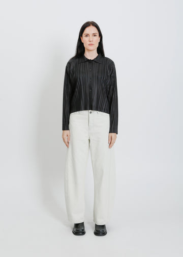 SHANNON PLEAT SHIRT / BLACK