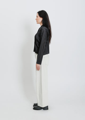 SHANNON PLEAT SHIRT / BLACK