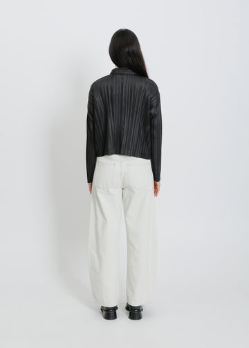 SHANNON PLEAT SHIRT / BLACK