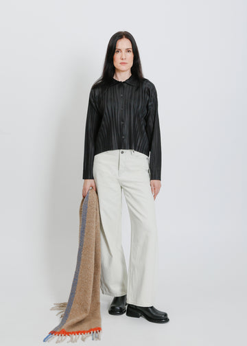 SHANNON PLEAT SHIRT / BLACK