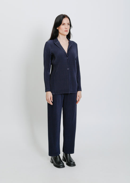 HARRIET PLEAT BLAZER / NAVY
