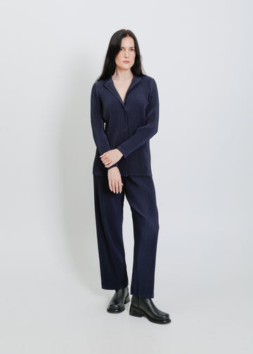 HARRIET PLEAT BLAZER / NAVY