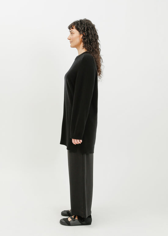 Abie Long Line Knit Sweat / Black