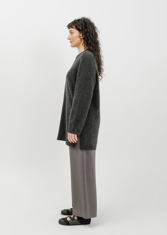 Abie Long Line Knit Sweat / Charcoal