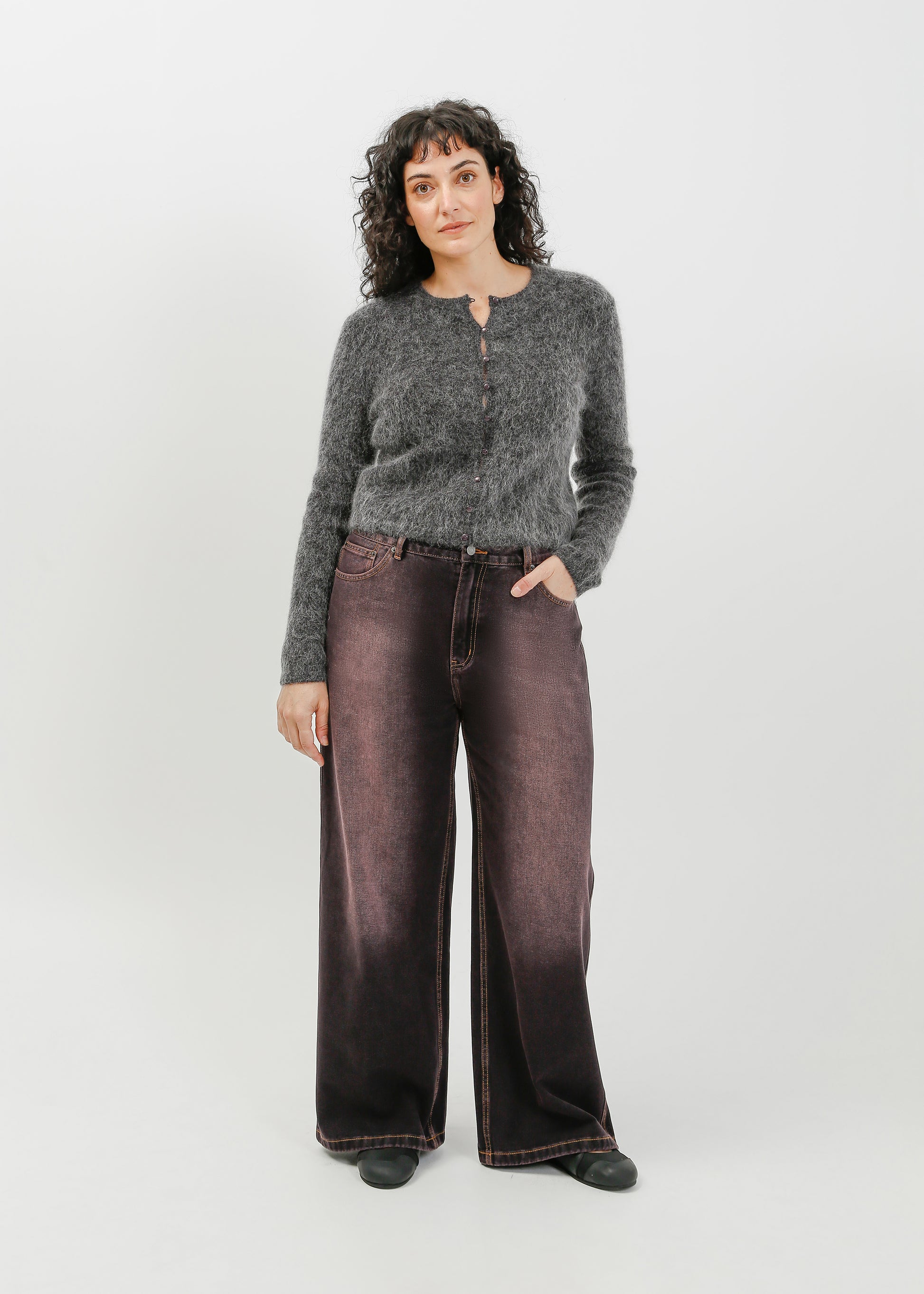 Lily Knit Cardi / Charcoal - 
Charcoal (image 10)