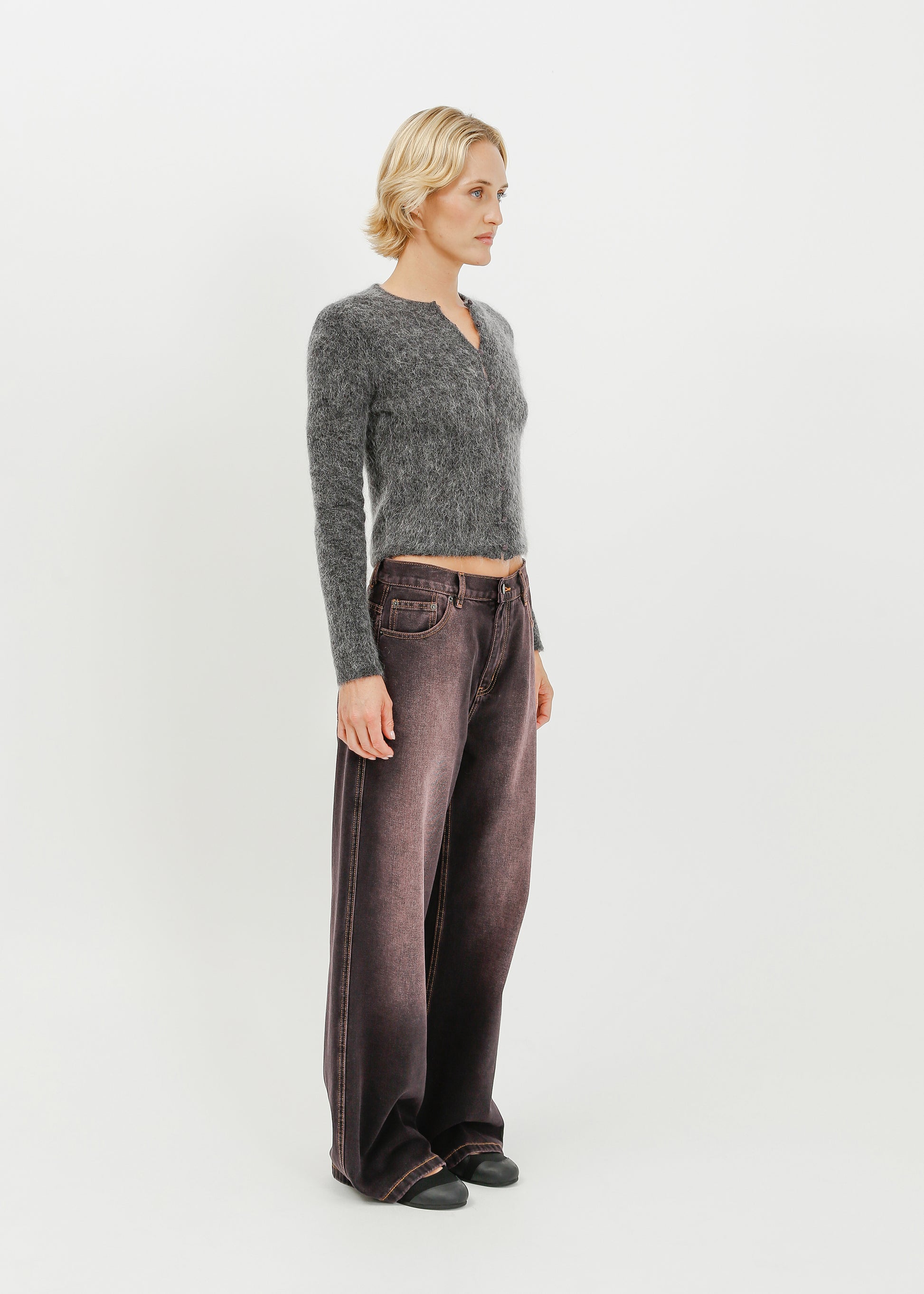 Lily Knit Cardi / Charcoal - 
Charcoal (image 2)