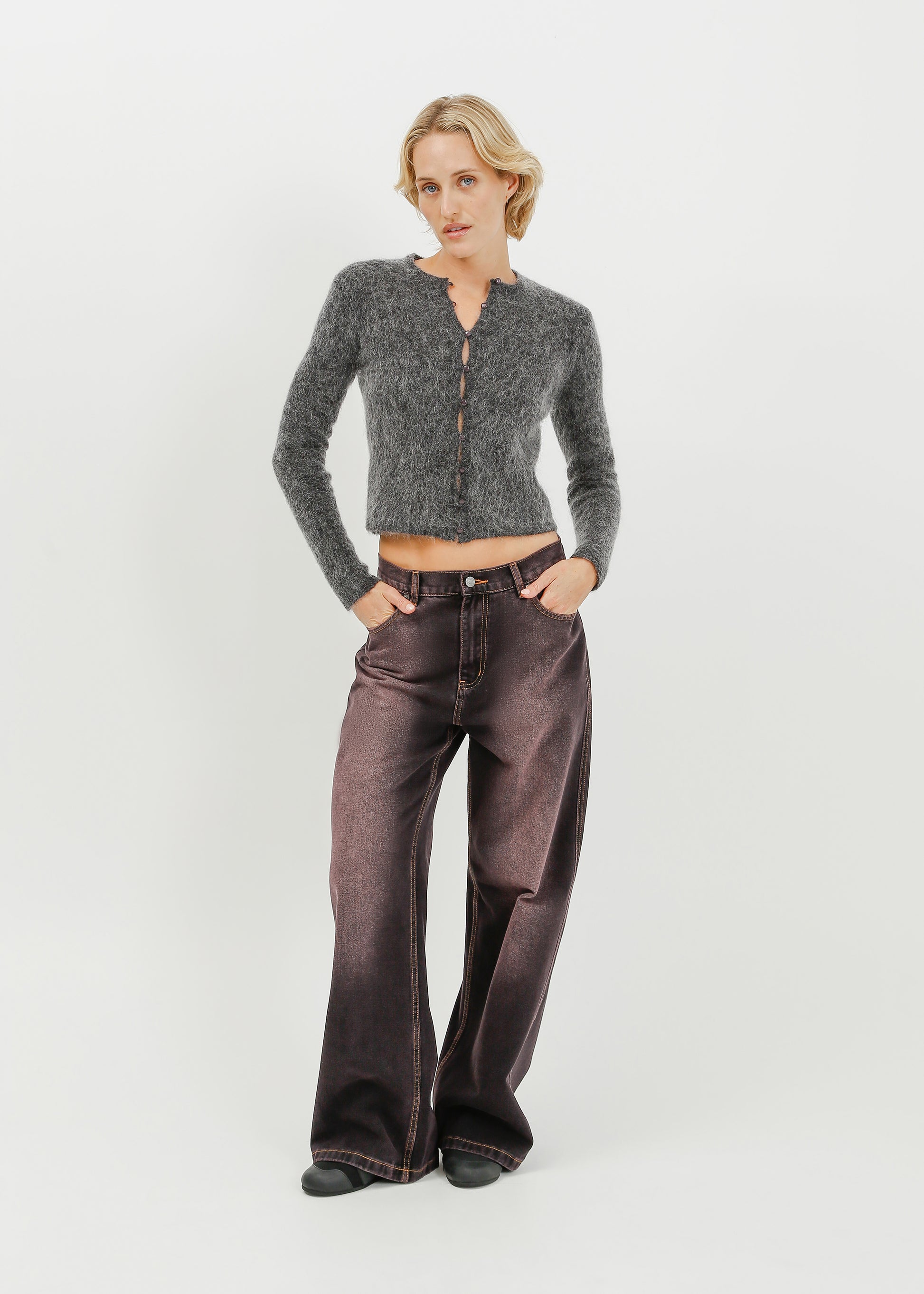 Lily Knit Cardi / Charcoal - 
Charcoal (image 1)