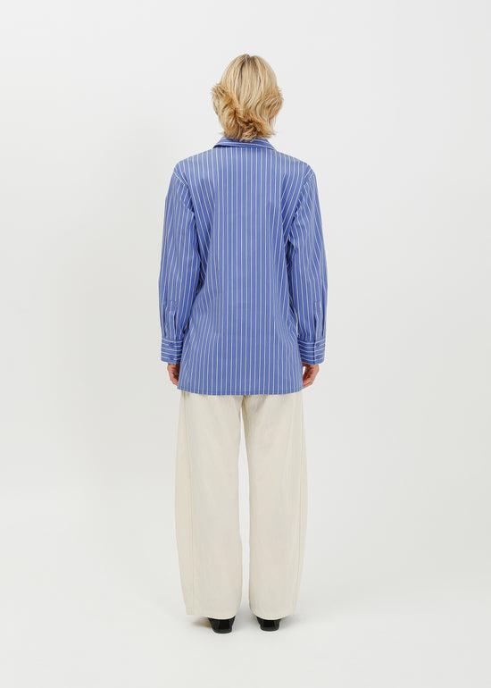 Selda Wrap Shirt / Blue-White