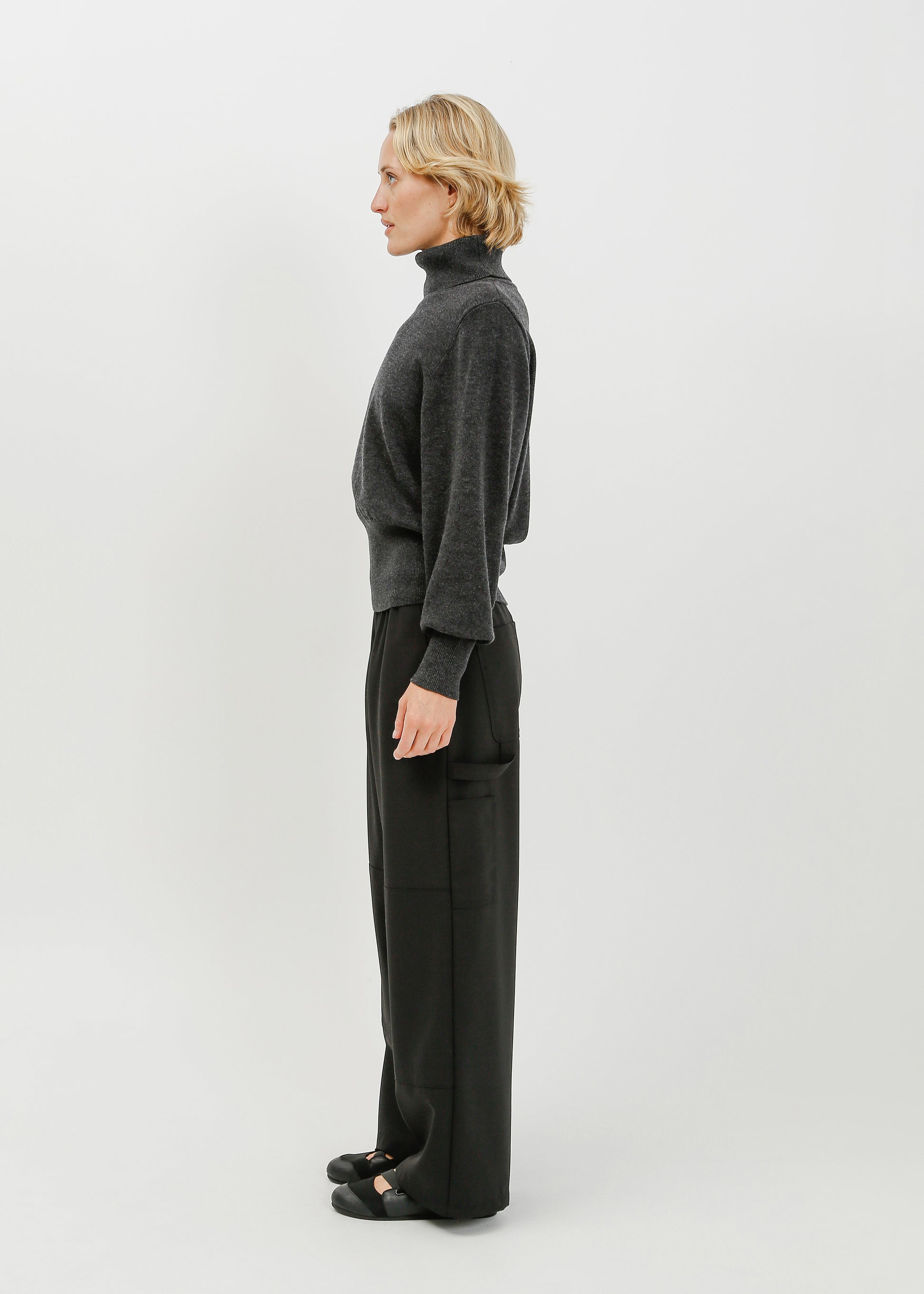 Benson Knit Top / Charcoal - 
Charcoal (image 3)