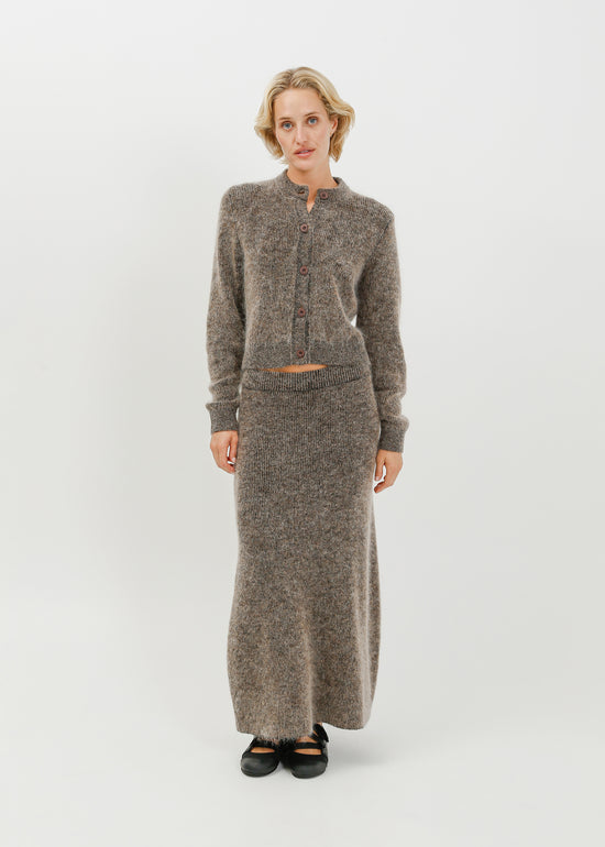Leo Knit Skirt / Black-Taupe