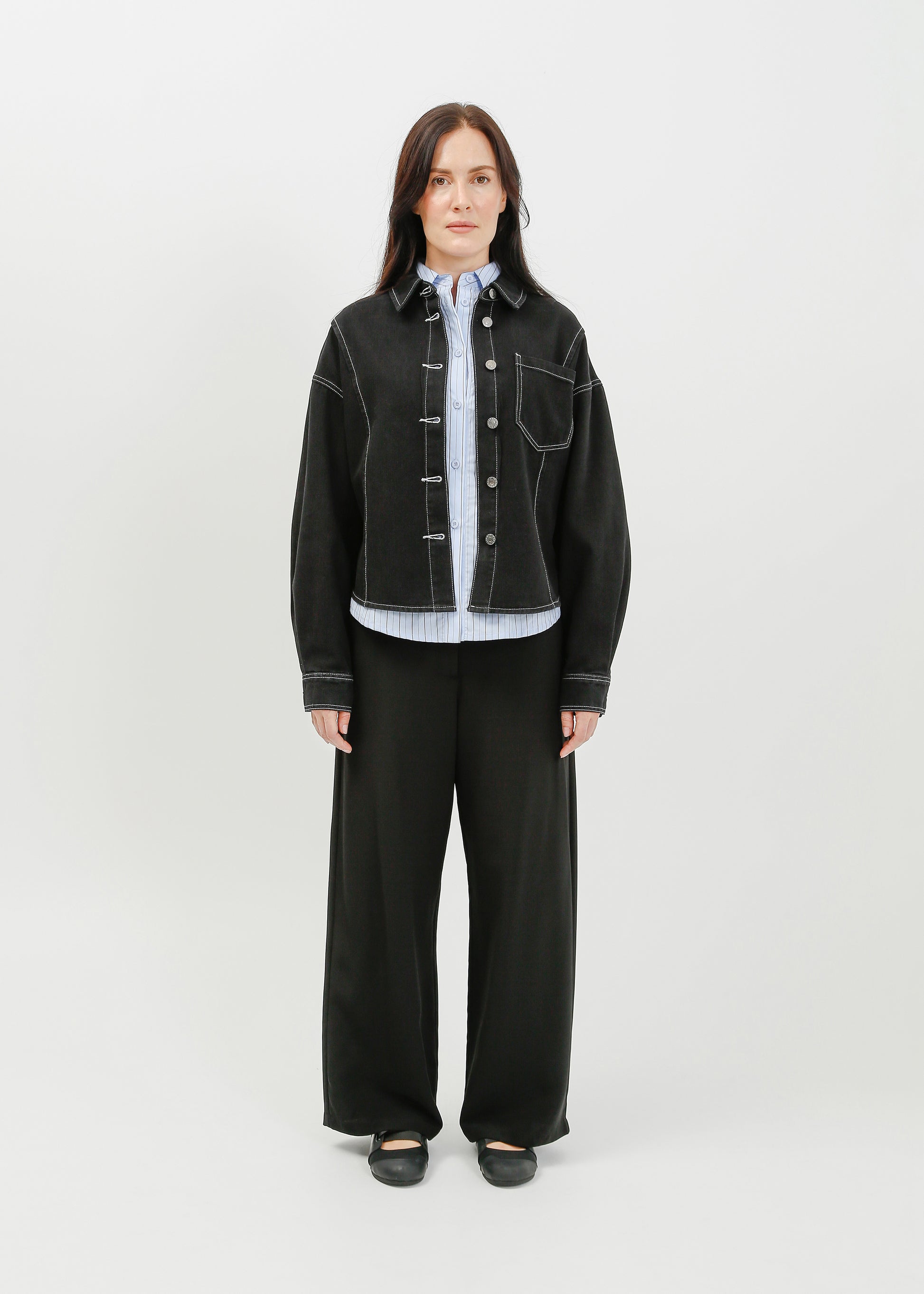 Ramona Denim Shirt / Washed Black - 
Washed Black (image 5)