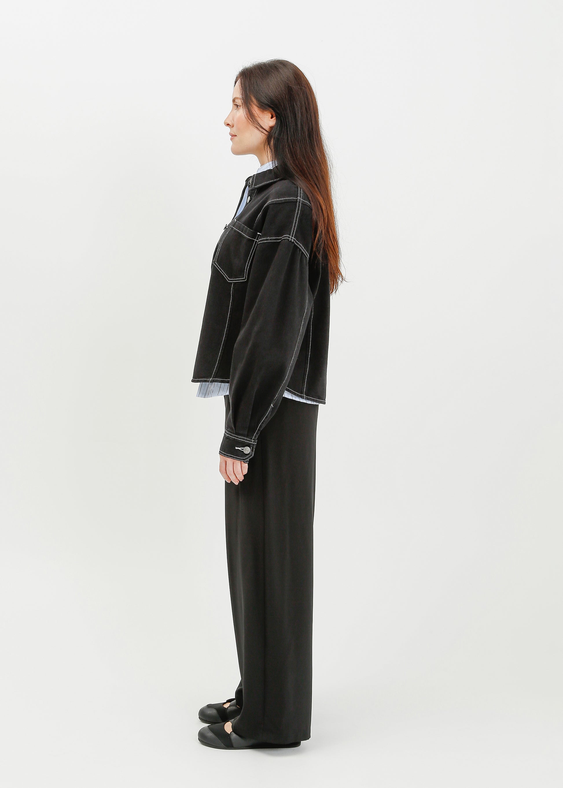 Ramona Denim Shirt / Washed Black - 
Washed Black (image 3)
