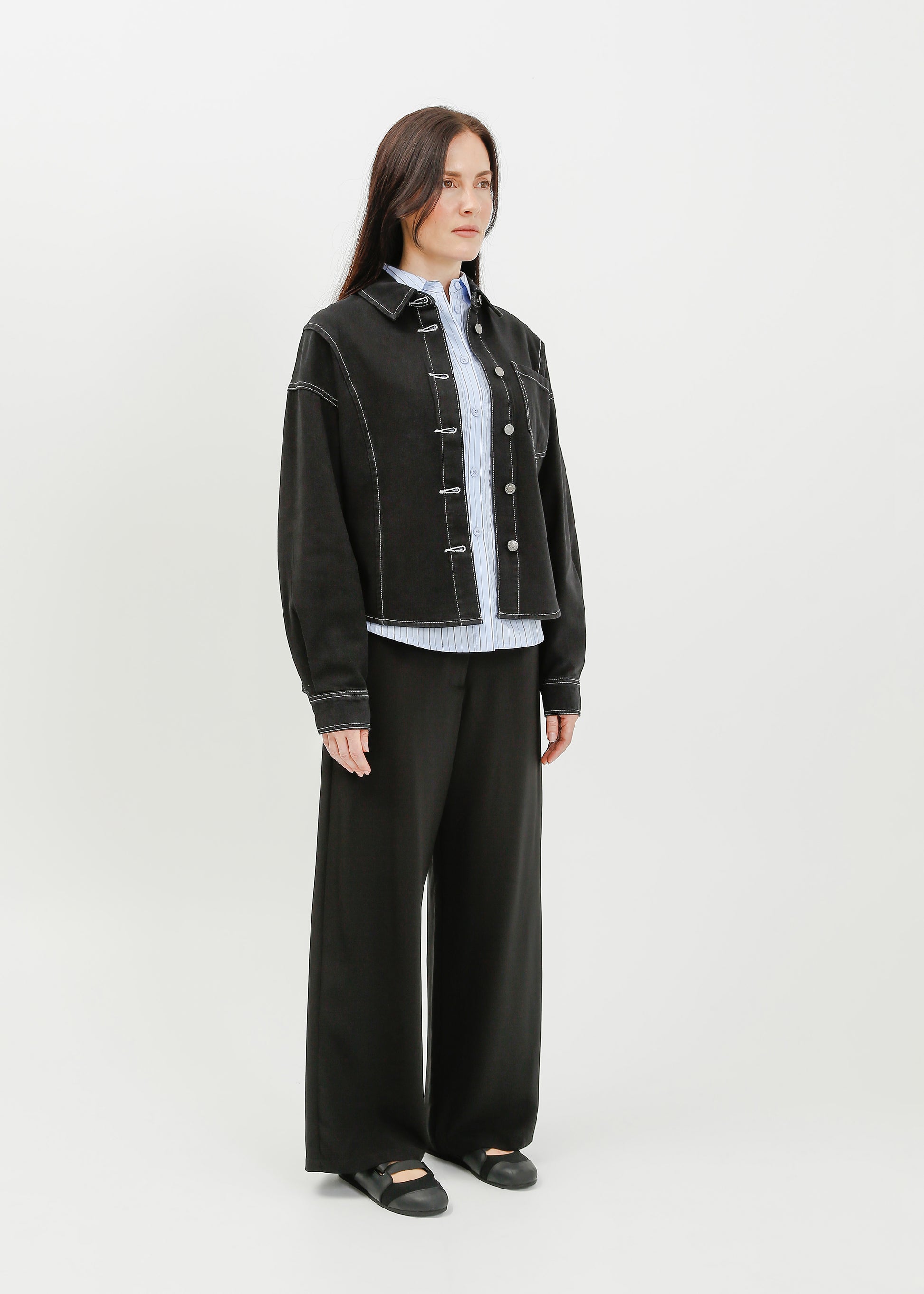 Ramona Denim Shirt / Washed Black - 
Washed Black (image 2)