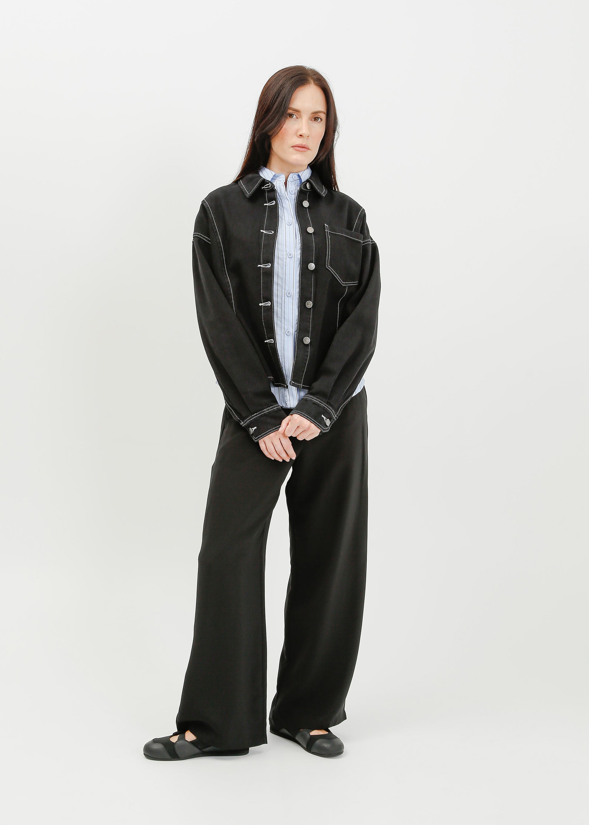 Ramona Denim Shirt / Washed Black - 
Washed Black (image 1)