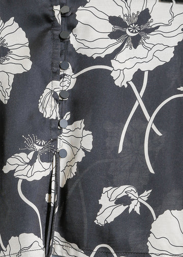 ALESSI TOP / FRAGILE BLOOMS - BLACK-CREAM