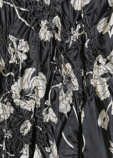 CAVALLI DRESS / FRAGILE BLOOMS - BLACK-CREAM