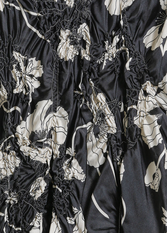 CAVALLI DRESS / FRAGILE BLOOMS - BLACK-CREAM