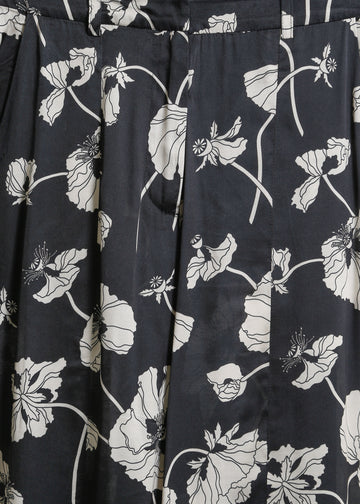 JACKSON PANT / FRAGILE BLOOMS - BLACK-CREAM