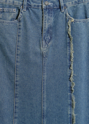 JONAH DENIM SKIRT / INDIGO GREEN WASH