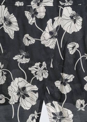 LOVE SHIRT / FRAGILE BLOOMS - BLACK-CREAM