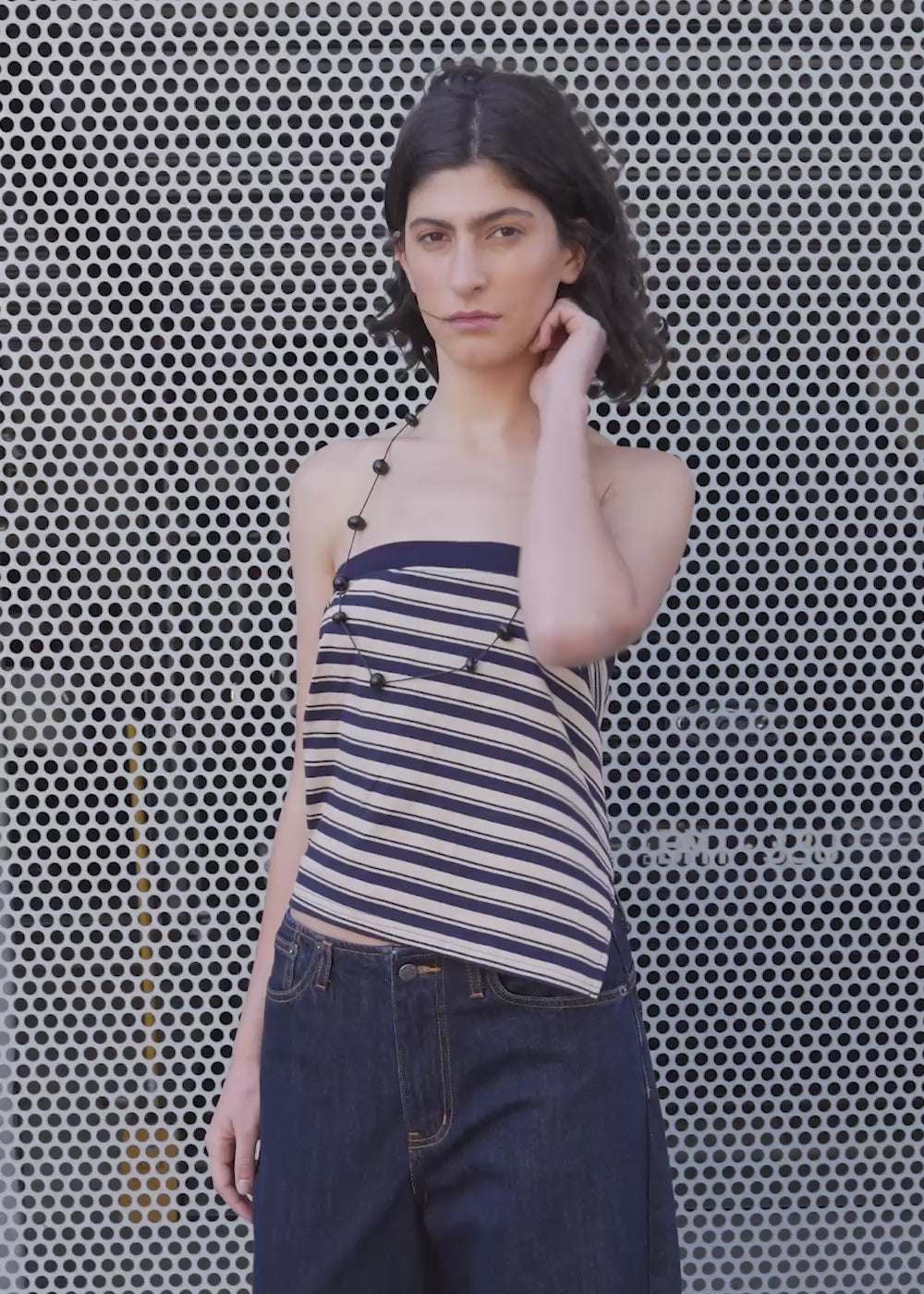 Amber Strapless Top / Beige-Navy - 
Beige Navy (image 2)